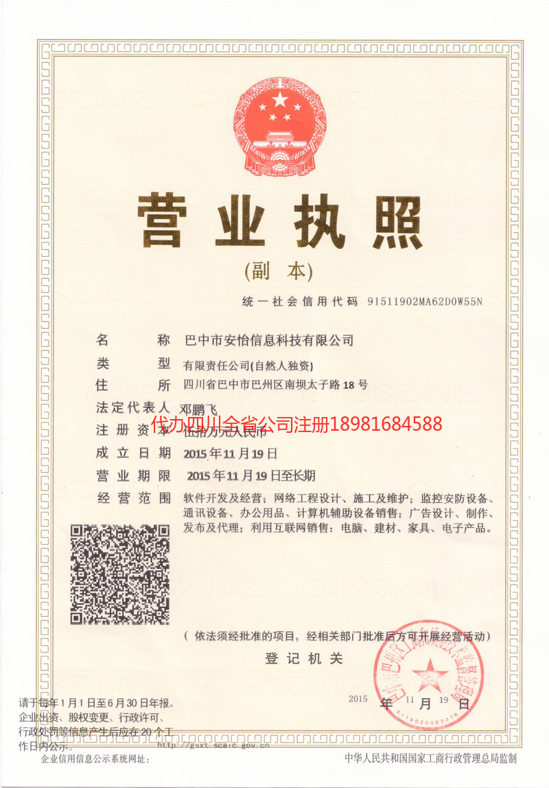 营山营山安怡信息科技有限公司