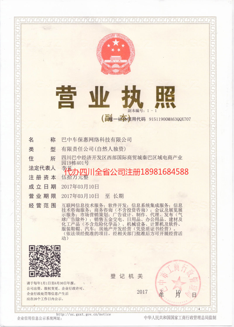 营山营山车保惠网络科技有限公司